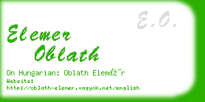 elemer oblath business card
